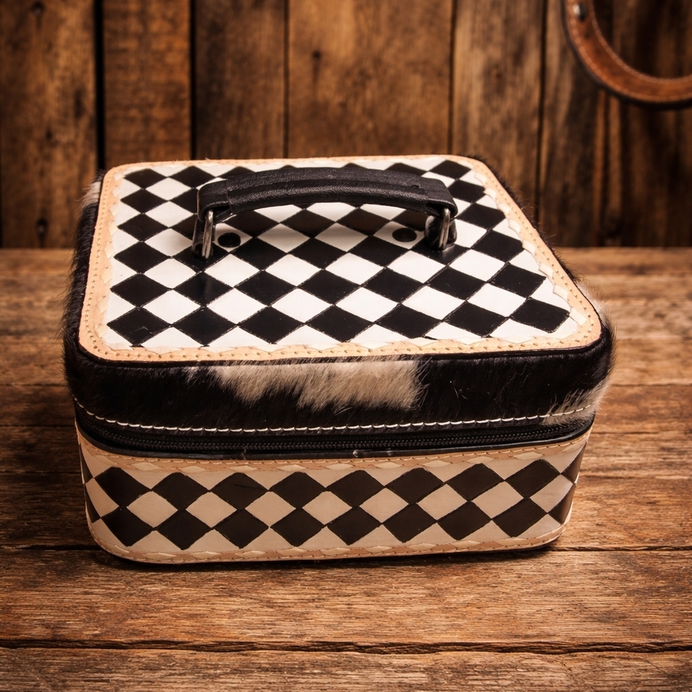 Checkered Black and White Jewelry Box